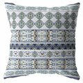 Palacedesigns 26 in. Strips Indoor & Outdoor Zippered Throw Pillow Navy Teal & White PA3095935
